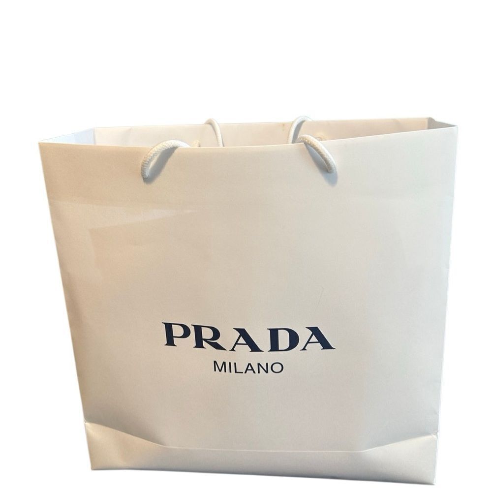 Prada Classic White Tote shopping paper Bag